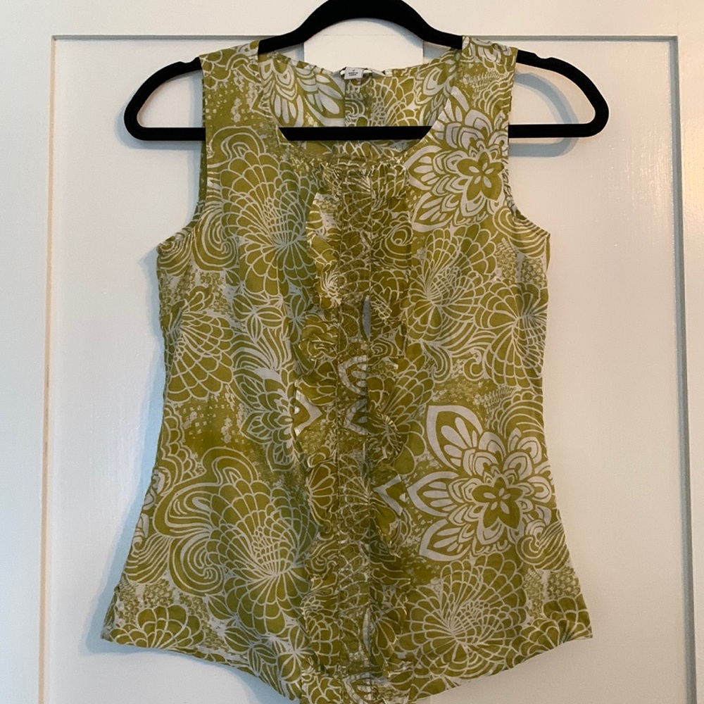 Green floral tank